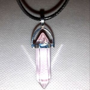 NATURAL energy crystal pendant necklace Unisex
